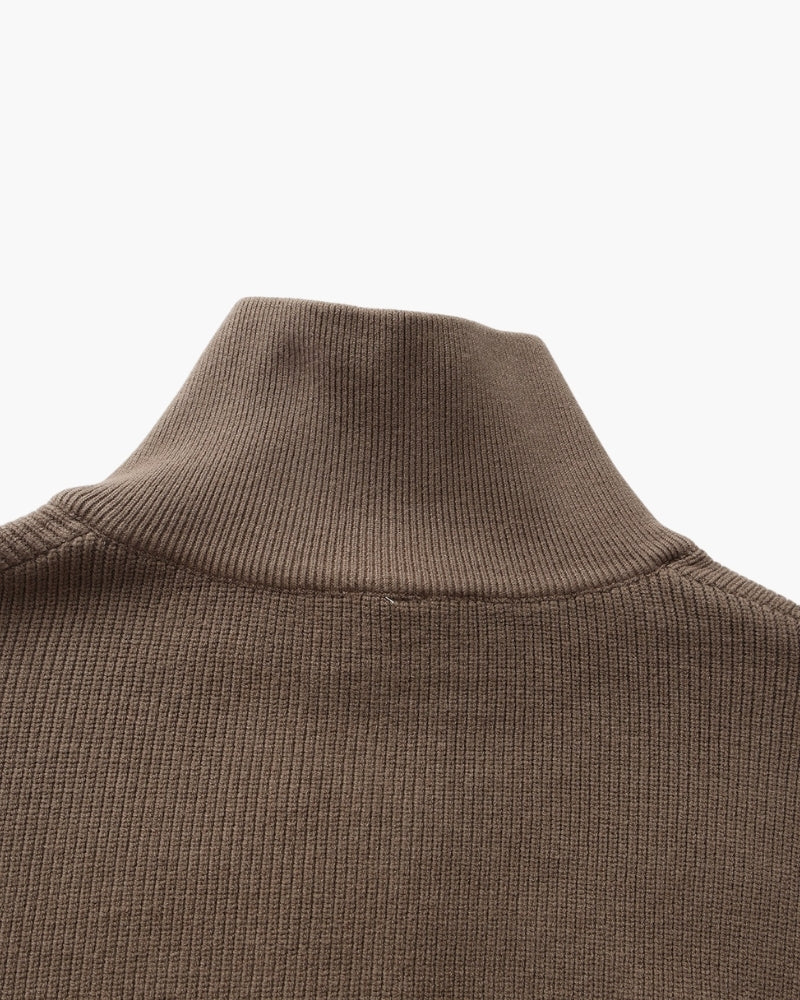 Eleganter Halb-Reißverschluss Strickpullover