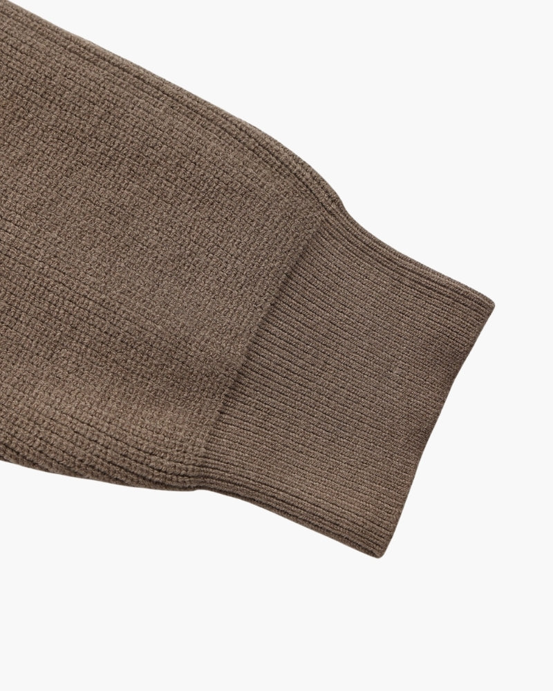 Eleganter Halb-Reißverschluss Strickpullover