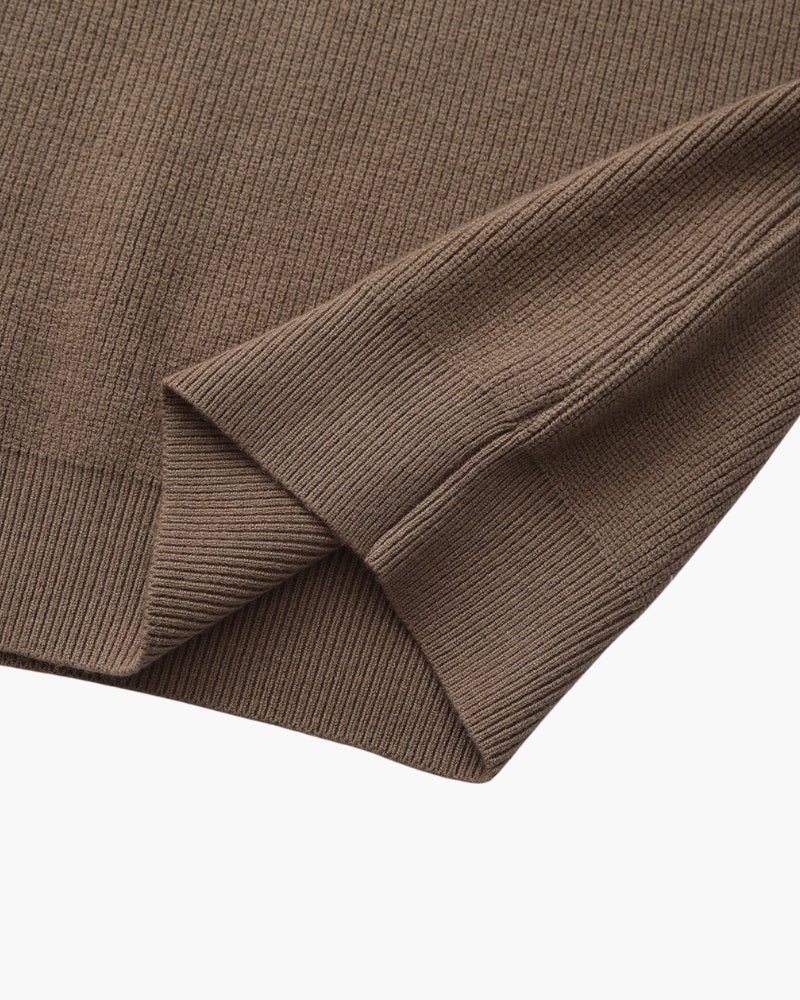 Eleganter Halb-Reißverschluss Strickpullover