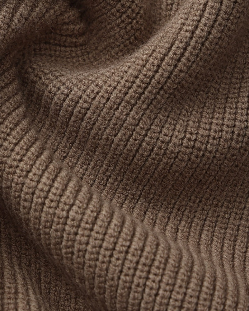 Eleganter Halb-Reißverschluss Strickpullover