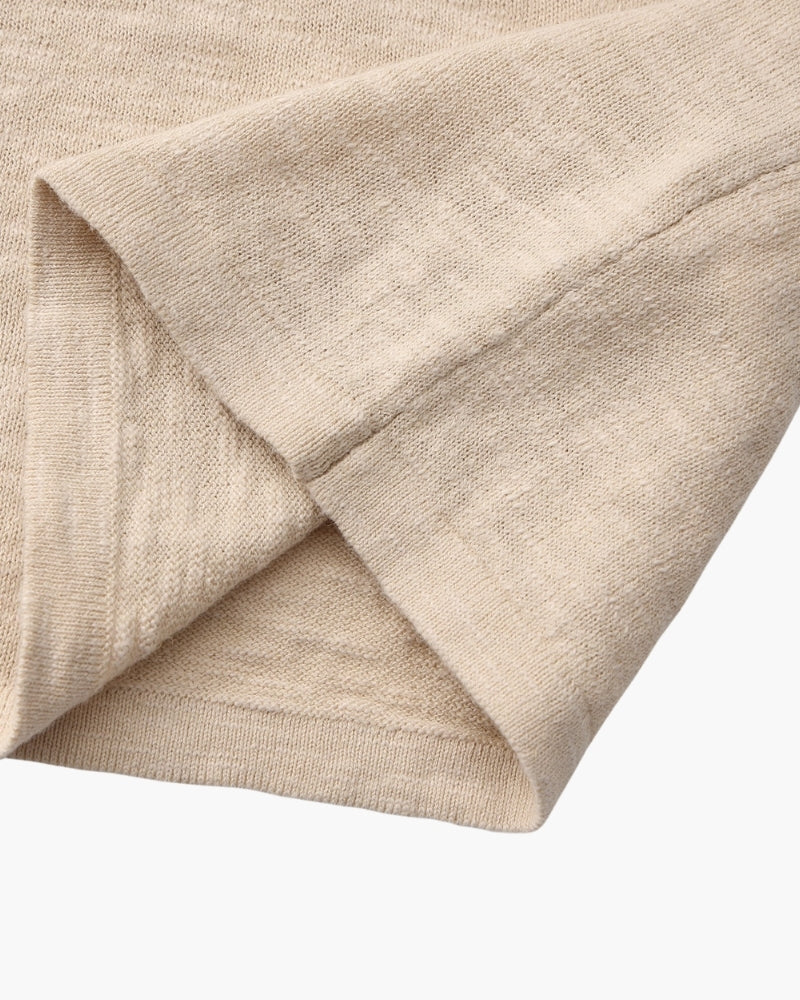 Leinen-Baumwolle Essential Rundhals