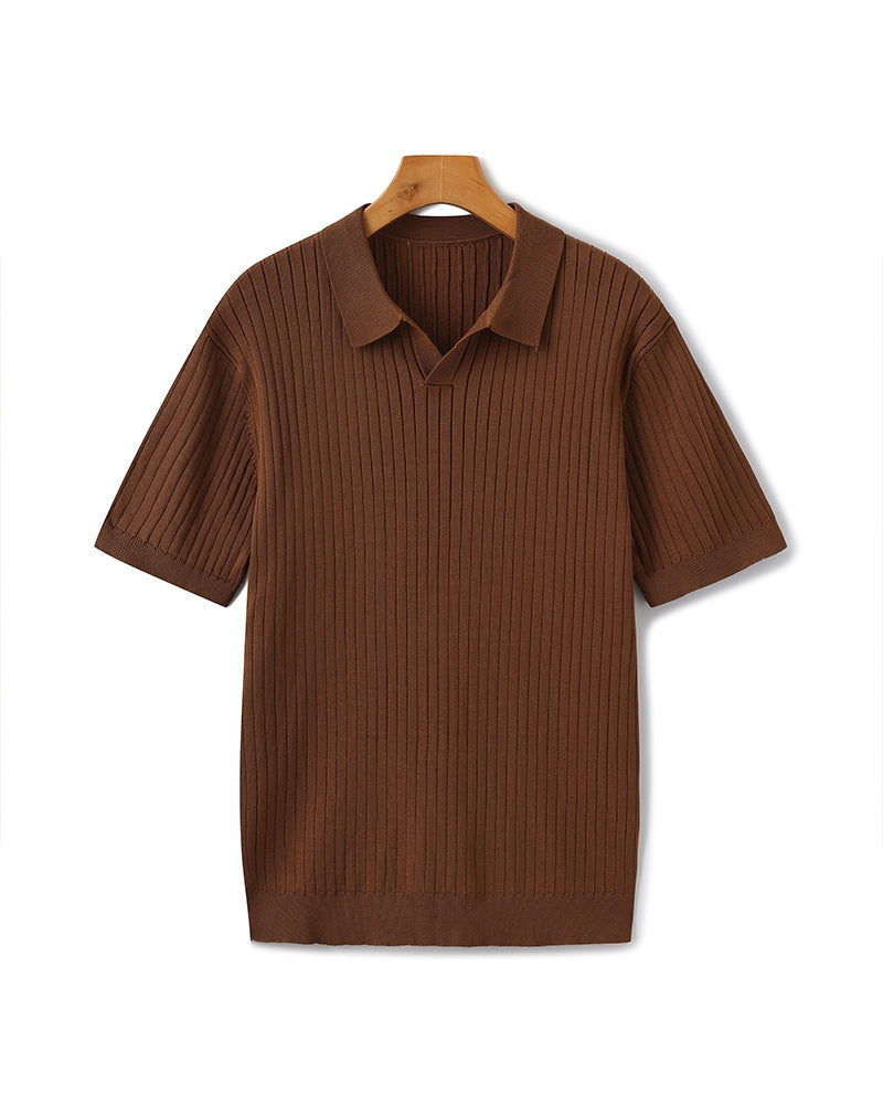 Premium Geripptes Polo