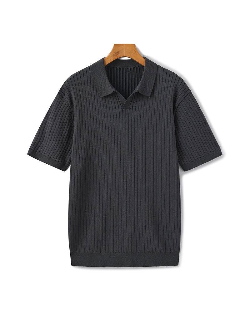 Premium Geripptes Polo