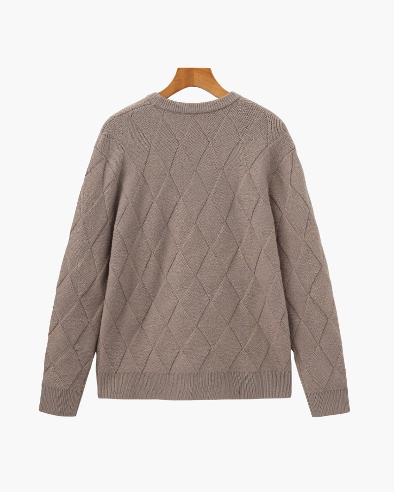 Diamond Knit Rundhalspullover