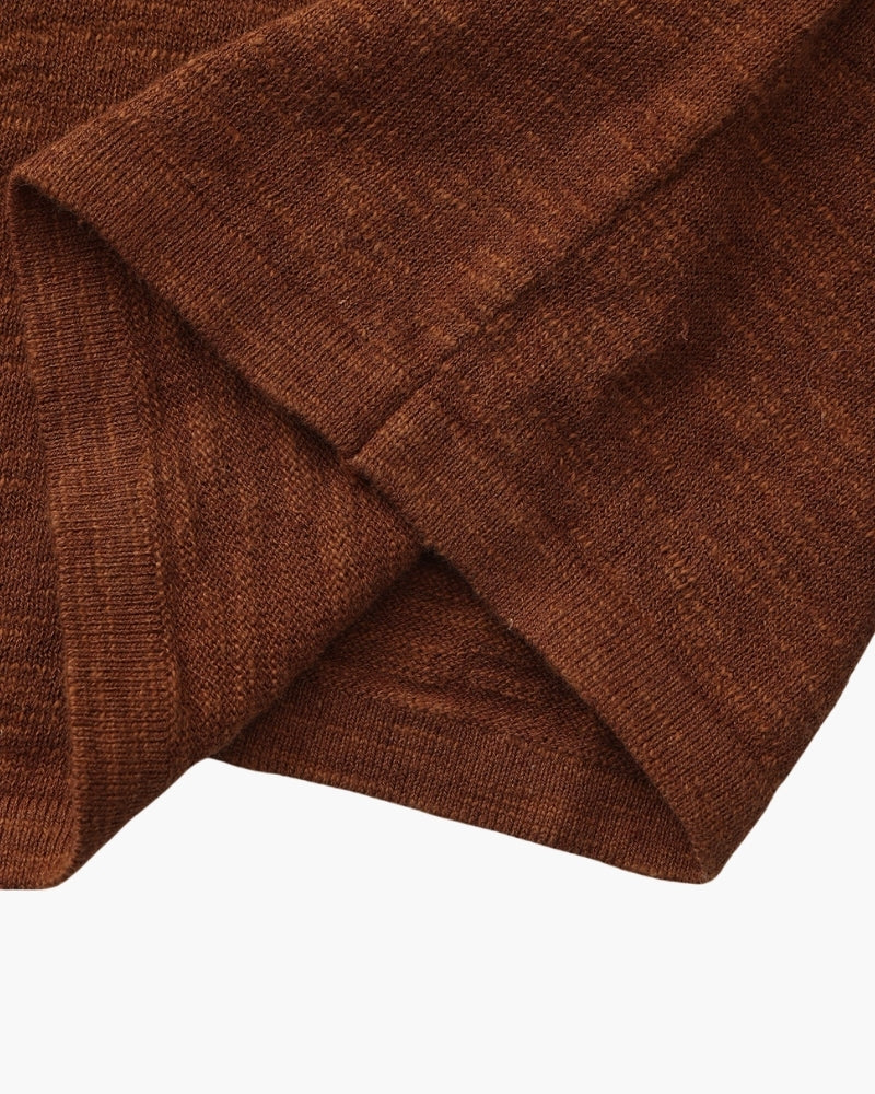 Leinen-Baumwolle Essential Rundhals