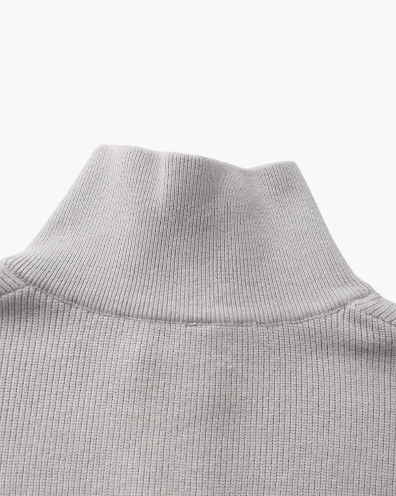 Eleganter Halb-Reißverschluss Strickpullover