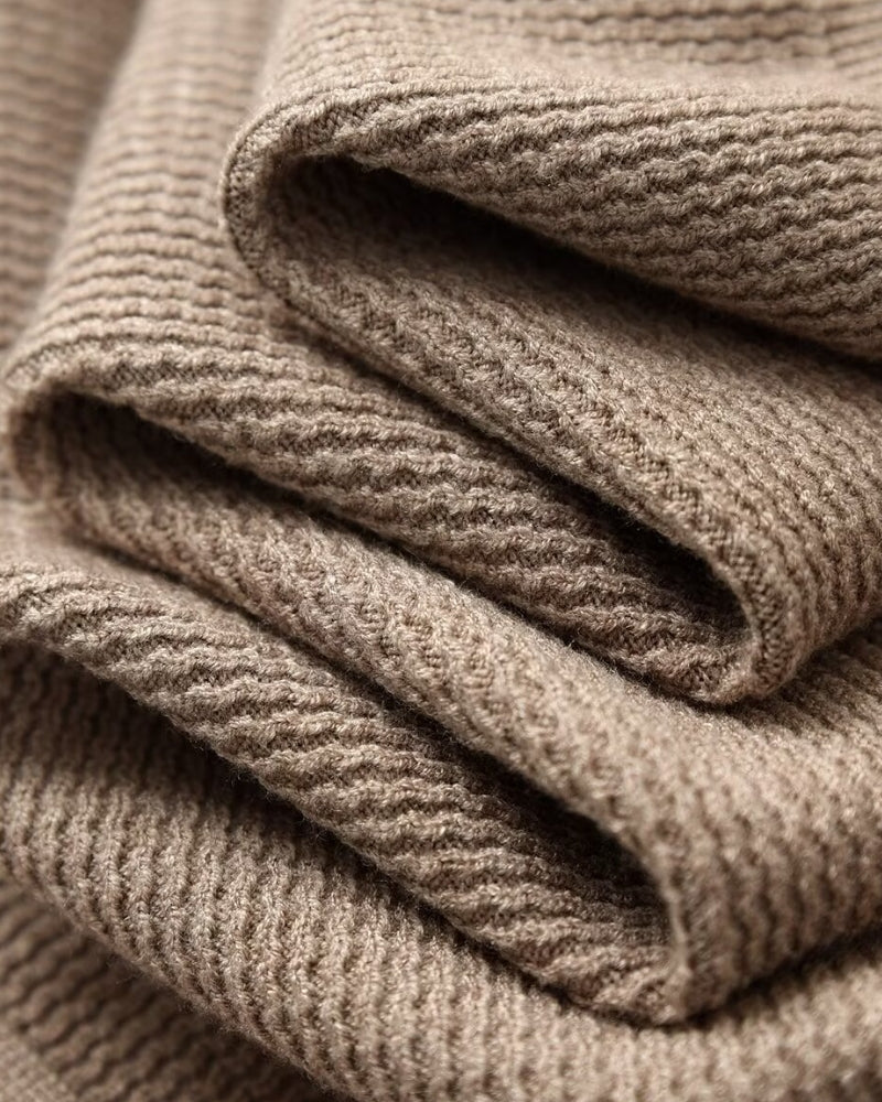 Strukturierter Strick-Polopullover