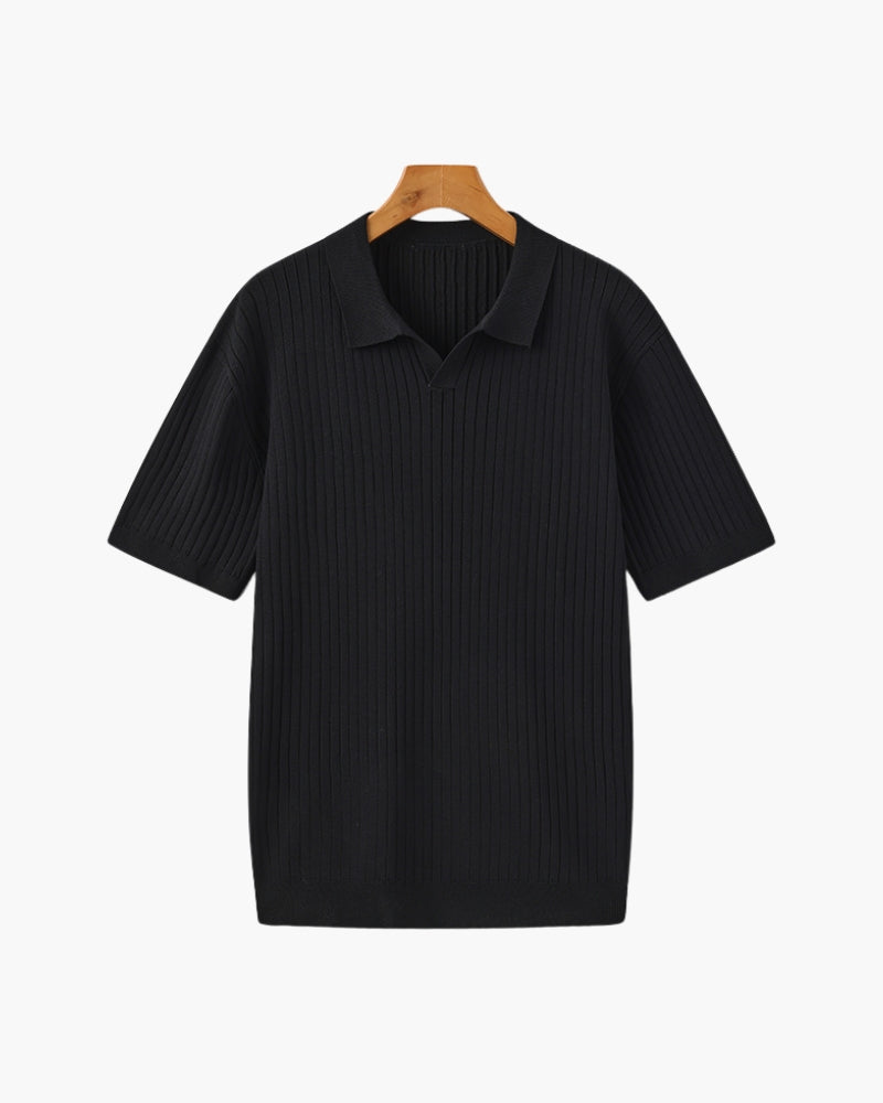Premium Geripptes Polo