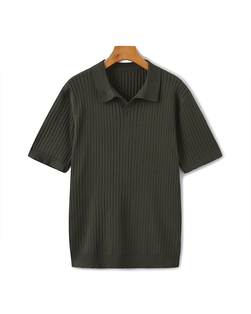 Premium Geripptes Polo